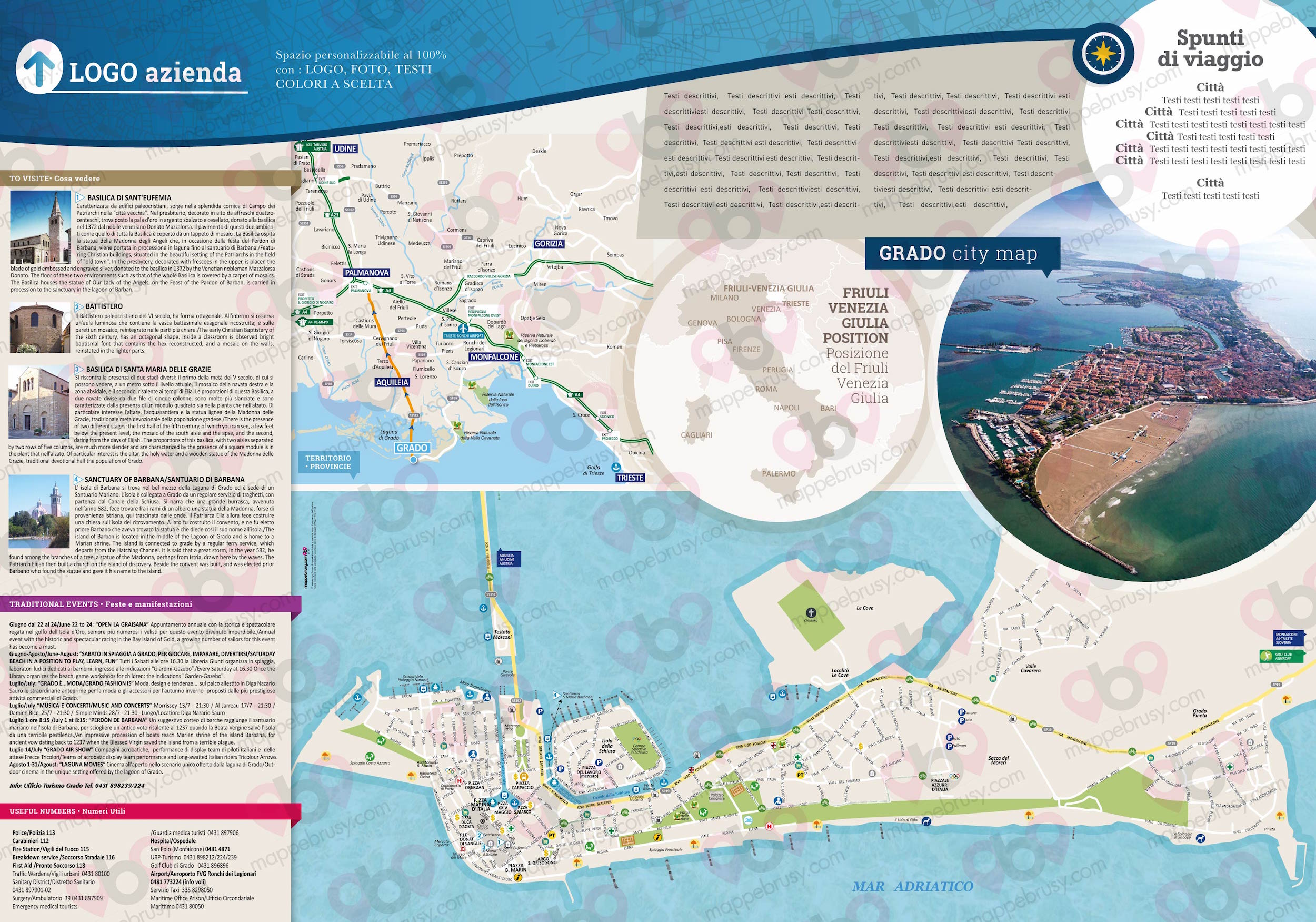 Mappa di Grado - Grado city map - mappa Grado - mappa personalizzata di Grado