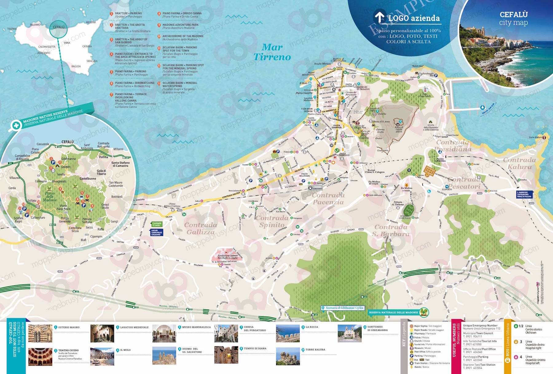 Mappa di Cefalù - Cefalù city map - mappa Cefalù - mappa personalizzata di Cefalù - mappa tursitica di Cefalù