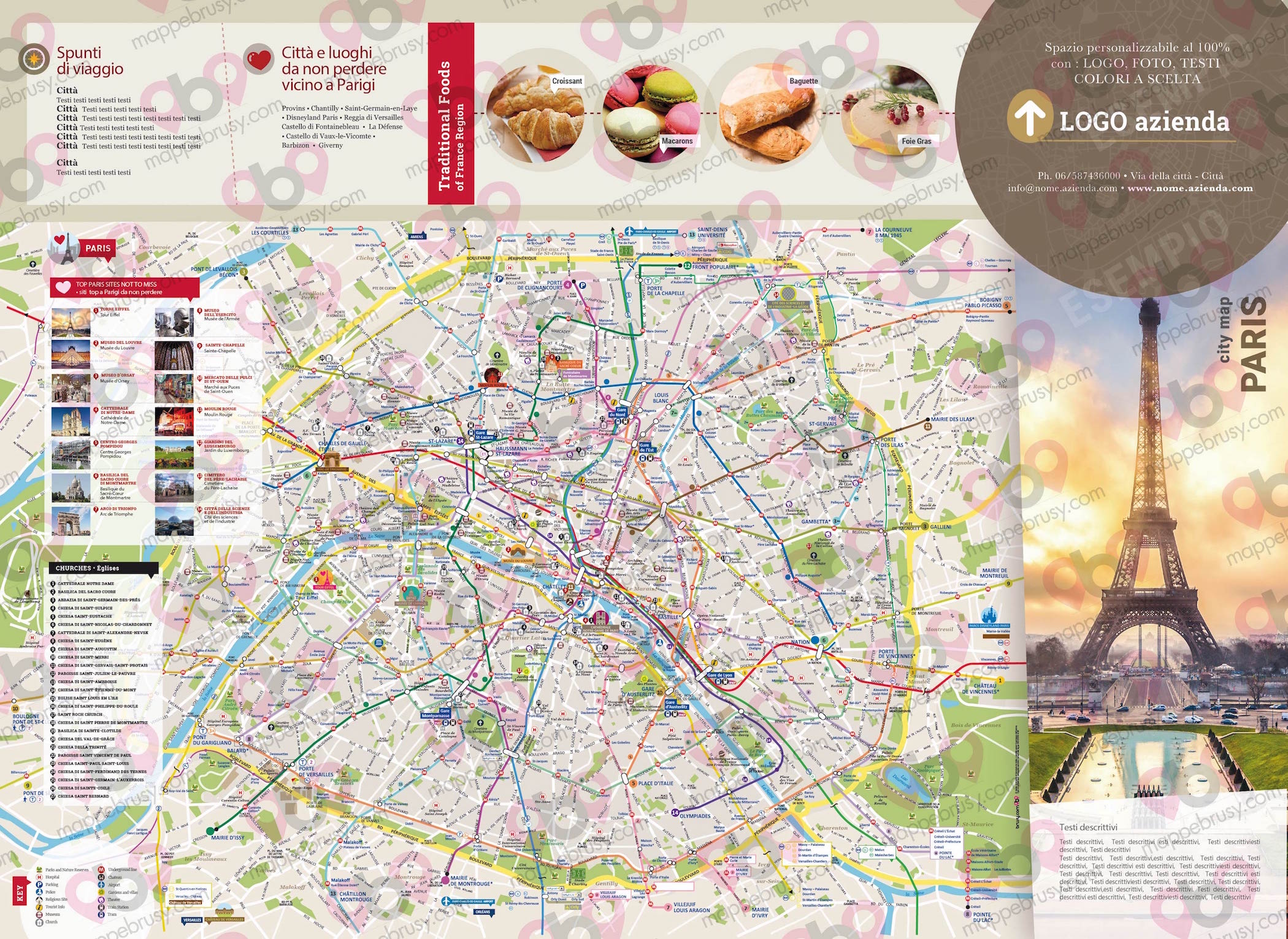 Mappa di Parigi - Parigi city map - mappa Parigi - mappa personalizzata di Parigi - mappa tursitica di Parigi