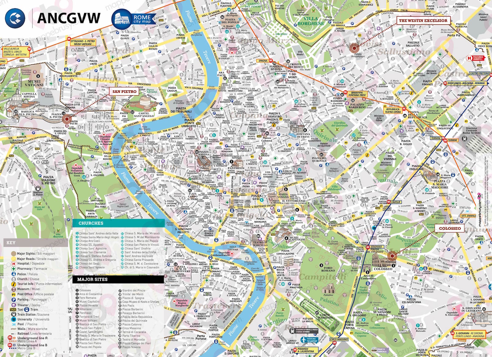 Mappa A3 personalizzata per Abercrombie - Roma