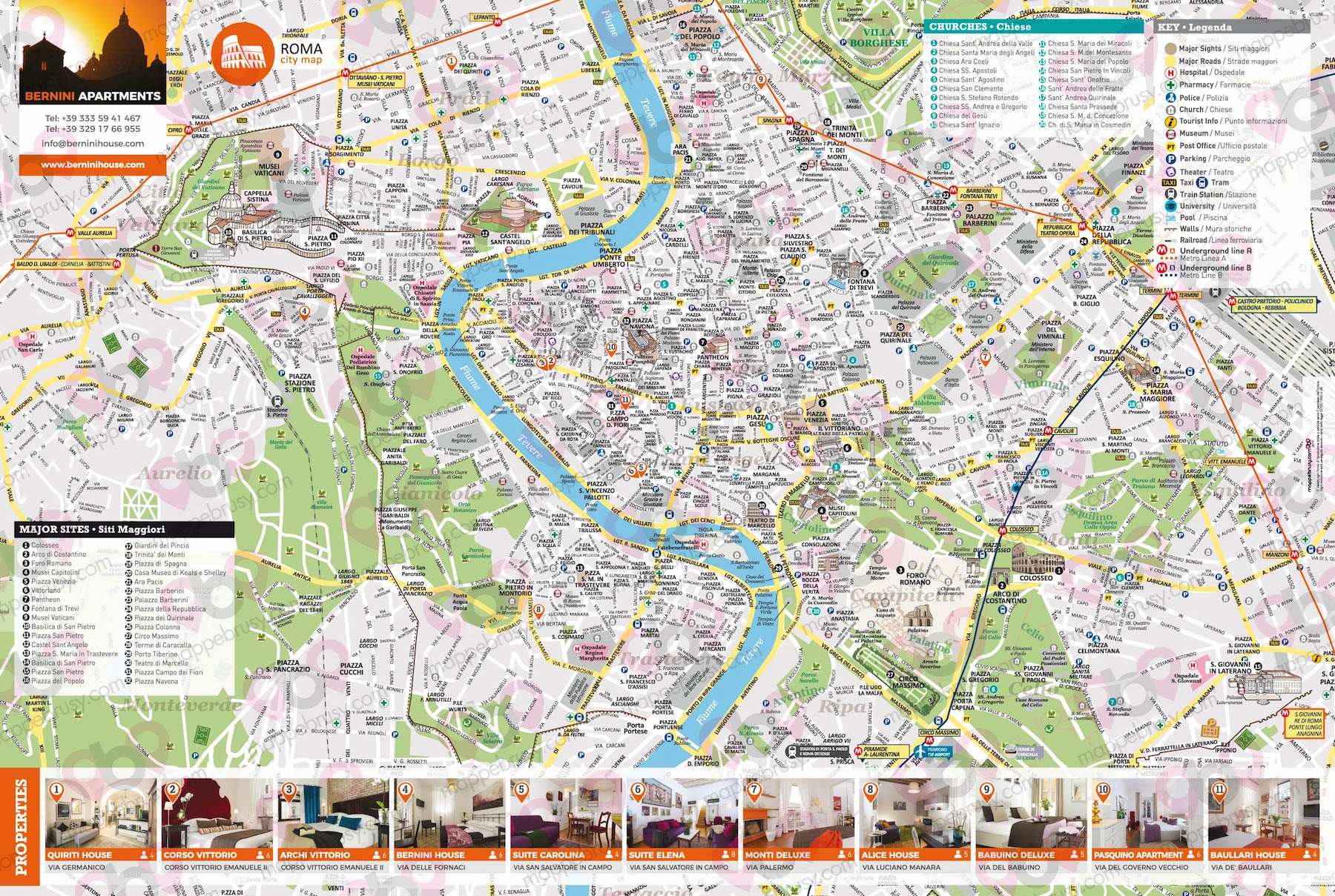 Mappa Liscia personalizzata per Bernini apartments - Roma