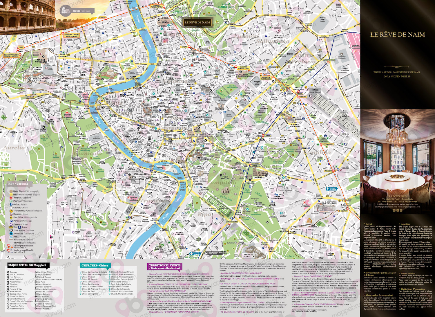 Mappa Grande personalizzata per Le Reve de Naim - Roma