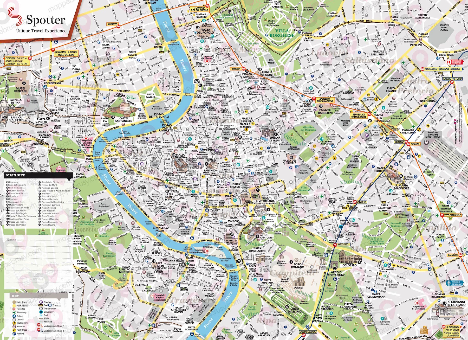 Mappa A3 personalizzata per Spotter - Roma