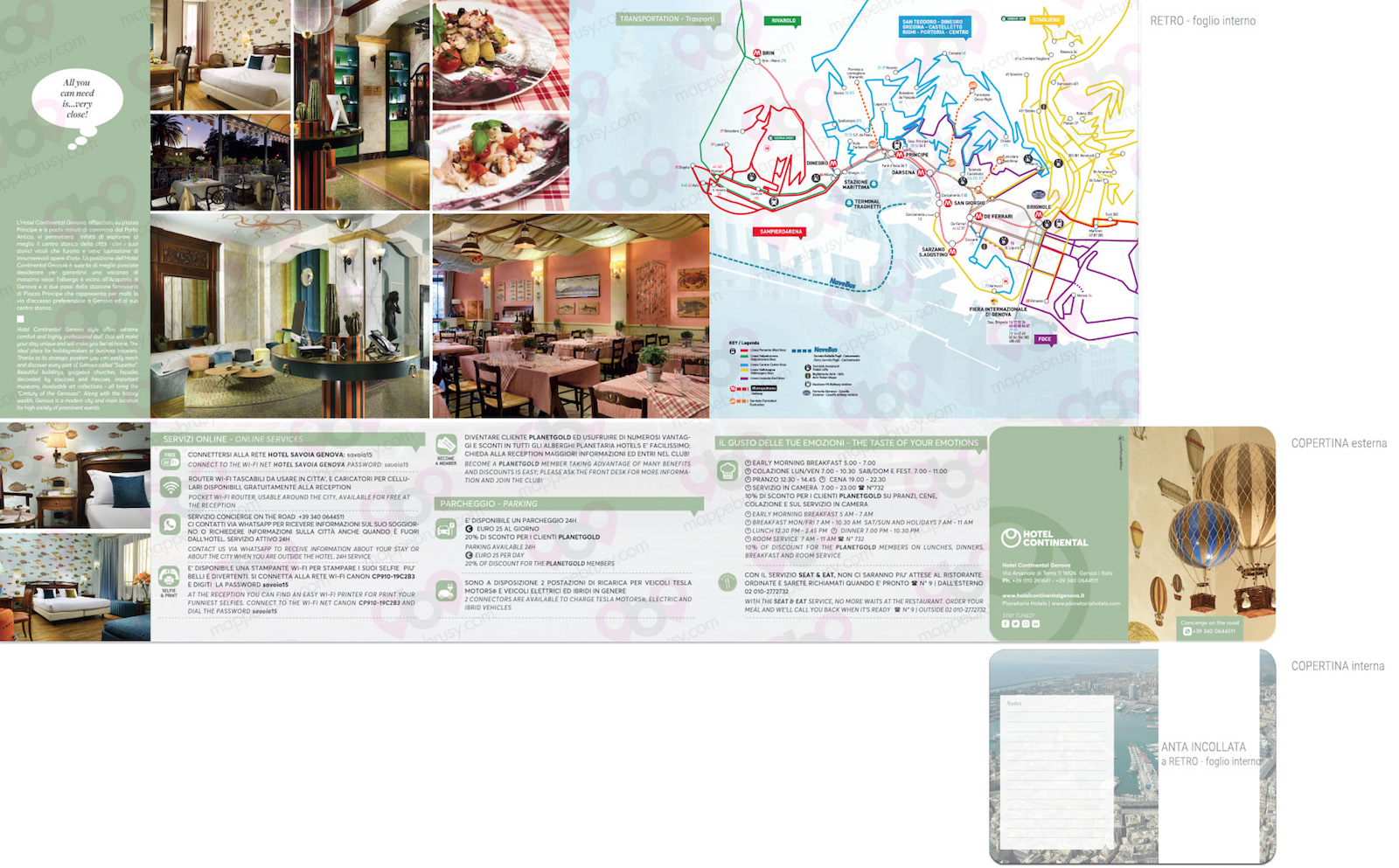 Mappa Tascabile personalizzata per Hotel Continental- Genova