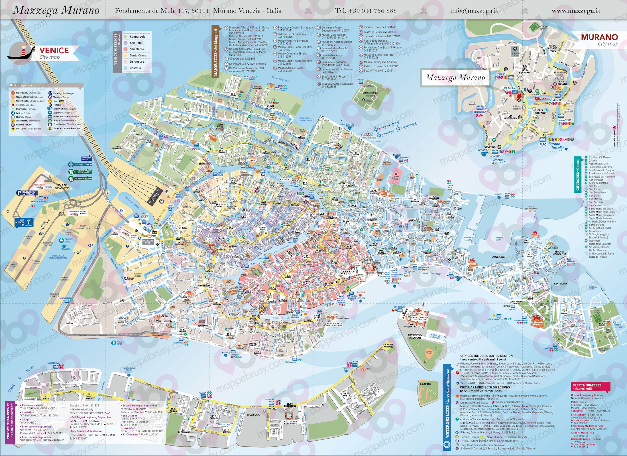 Mezza Map Mazzega Glass - Mappe Brusy