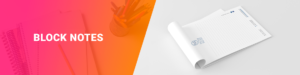 Block notes personalizzati. Stampa block notes personalizzati economici con la tua grafica e logo. Scegli tra due formati: A5 o A6.