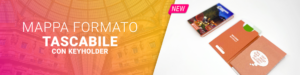 Mappa turistica formato tascabile personalizzabile con keyholder
